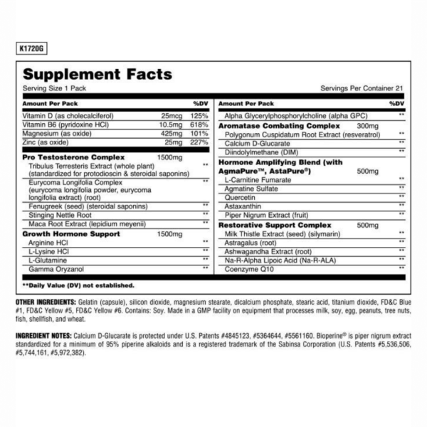 Animal Stack Supplement Facts