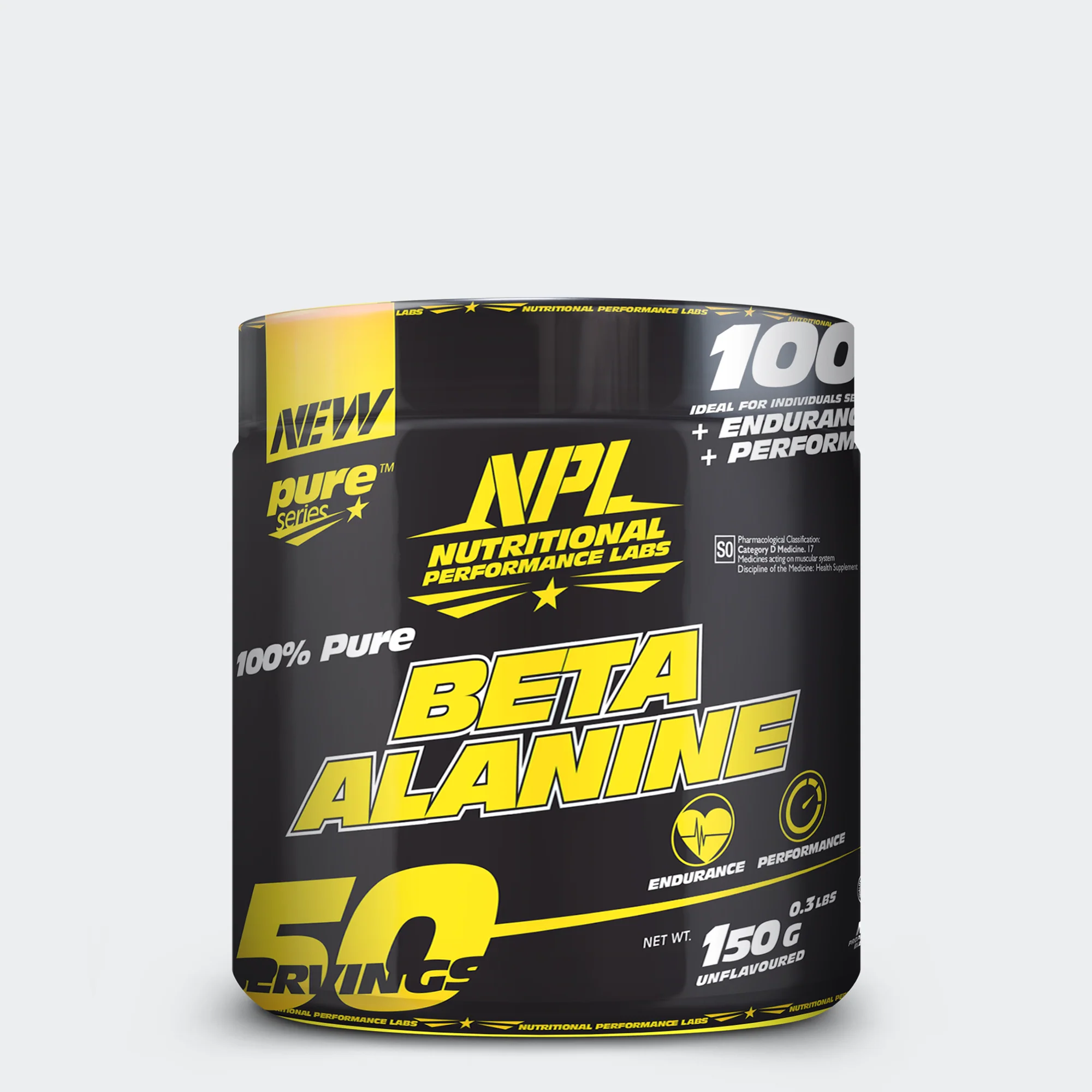 NPL BETA ALANINE: Your Natural Powerhouse for Increased Endurance and Performance. Unflavored for Ultimate Versatility.