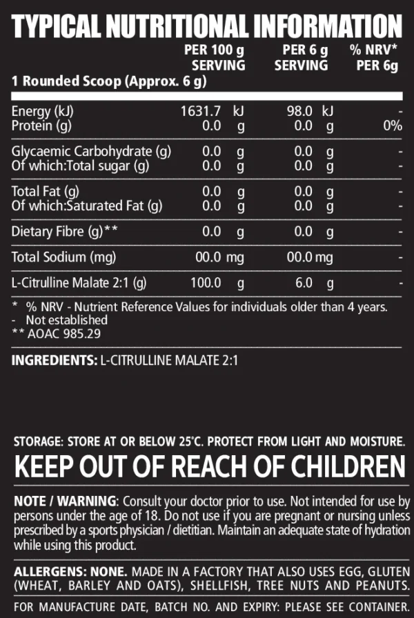 CITULLINE MALATE 240G