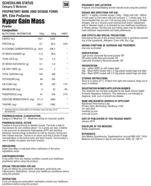 NPL PI HYPER GAIN MASS